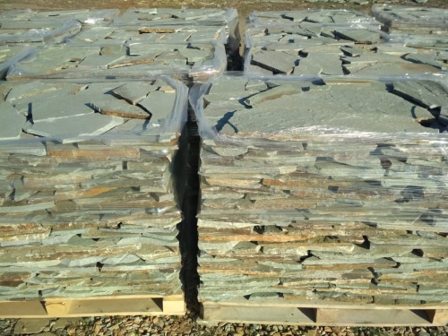 Плитняк златолит зелёный для цоколя, отмостки купить в Миньяре