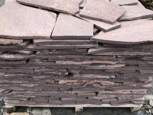 Плитняк лемезит бордовый для облицовки цоколя 20-25 мм  купить в Миньяре