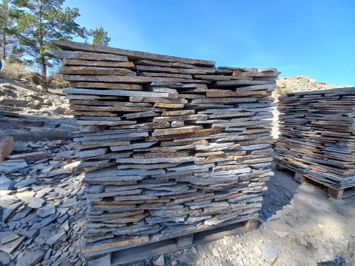 Плитняк златолит серебристый для фасада купить в Миньяре