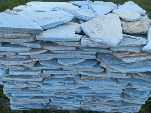 Плитняк златолит зелёный галтованный для цоколя купить в Миньяре