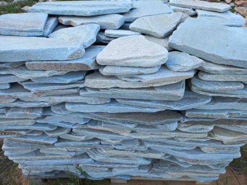 Плитняк златолит зелёный галтованный для цоколя купить в Миньяре